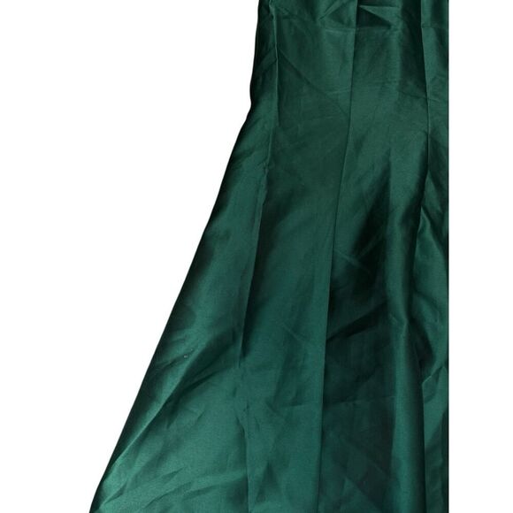 Alfred Sung D760 Hunter Green Off-Shoulder Trumpet Gown w/ Front Slit 8R - Picture 5 of 16